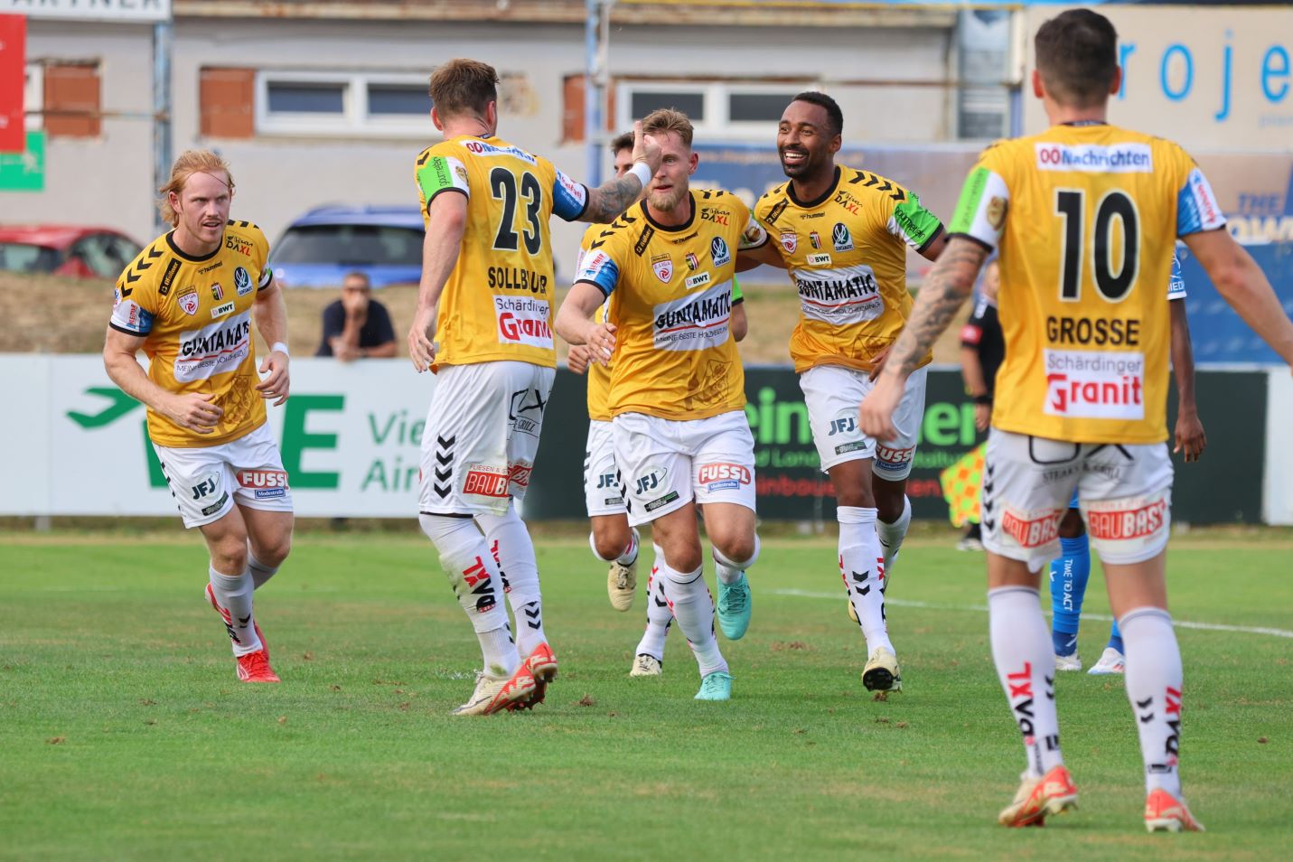 torjubel sv ried beim fac 16 08 24 schroeckelsberger pumann