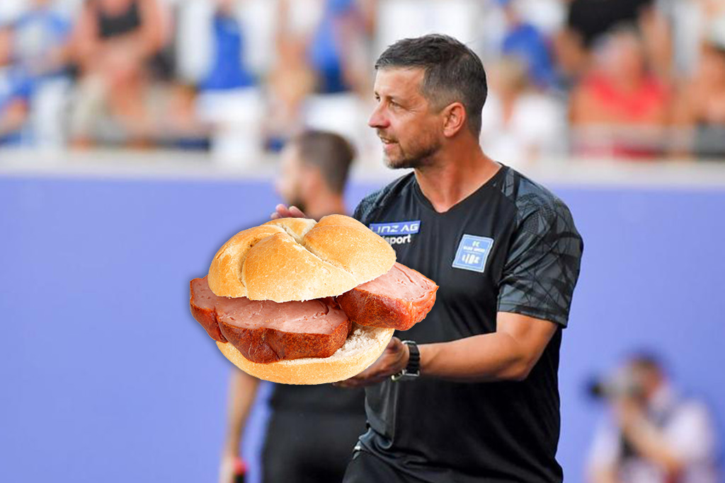 Unterhaus lässt grüßen! Trainer Scheiblehner zahlt nach grandiosem Derby-Sieg nächste Woche täglich warmen Leberkäse!