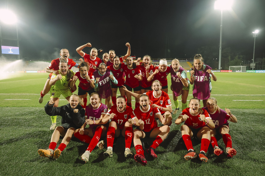 oefb u20 frauen jubel ghana 03 09 2024 jasmin walter