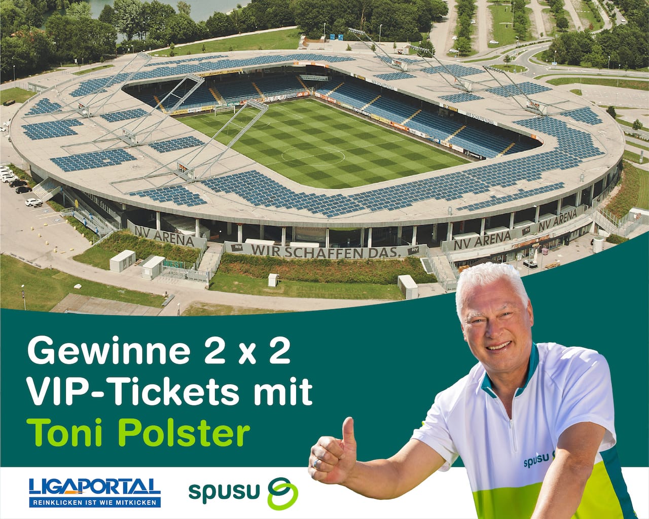 Gewinne mit spusu und ligaportal 2x2 VIP-Tickets - und sitze mit Toni Polster am Tisch!