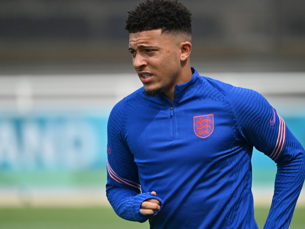 Englands Flügelstürmer Jadon Sancho fällt verletzt aus (Foto: SID)