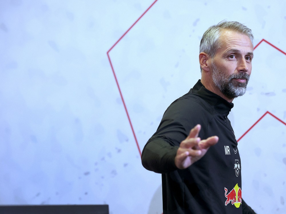 Marco Rose und RB Leipzig treffen auf Mainz 05 (Foto: AFP/SID/RONNY HARTMANN)