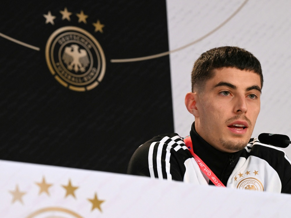 Kai Havertz äußert sich zur WM in Katar (Foto: AFP/SID/INA FASSBENDER)