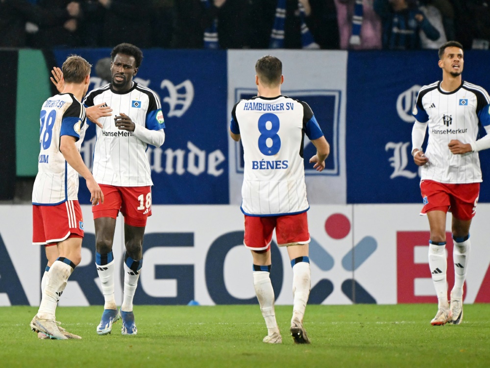 Der HSV zittert sich im Elfmeterschießen weiter (Foto: IMAGO/Ulrich Hufnagel/IMAGO/Ulrich Hufnagel/IMAGO/Ulrich Hufnagel/IMAGO/Ulrich Hufnagel)