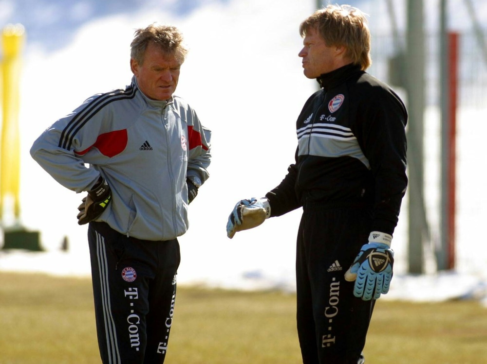 Maier und Kahn in gemeinsamen Tagen beim FC Bayern (Foto: IMAGO/IMAGO/SID)