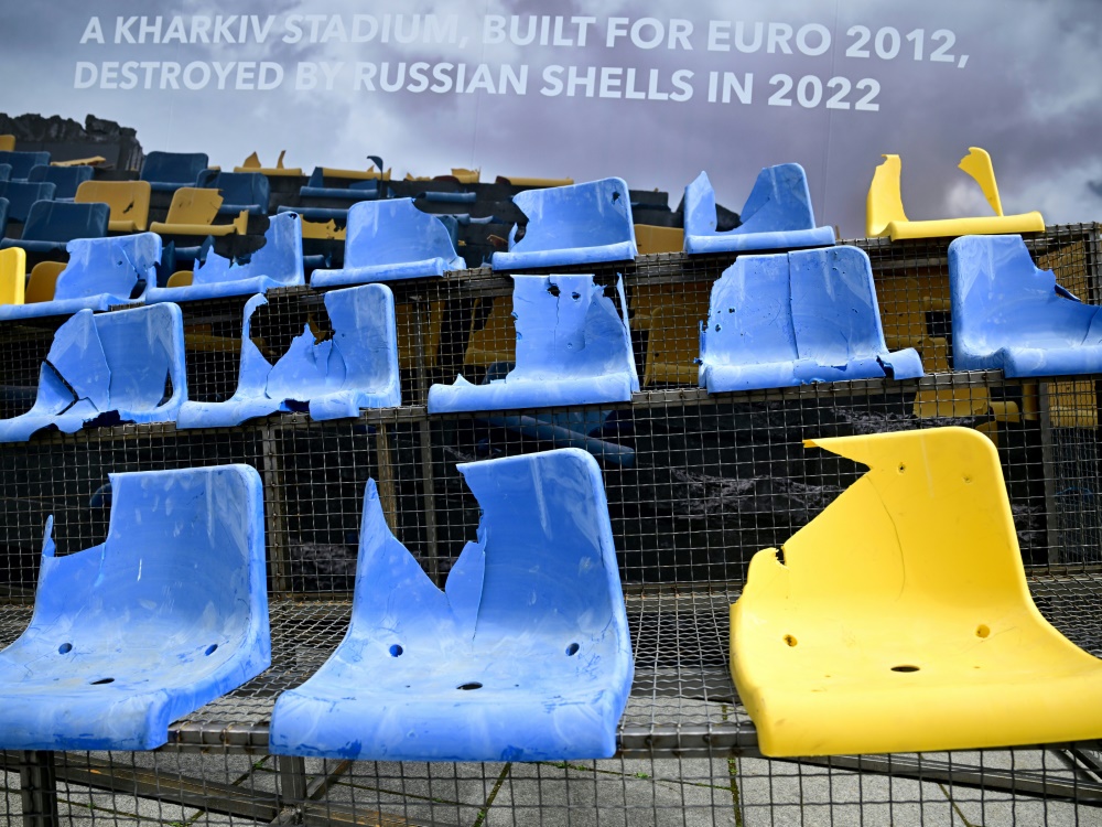 Die Ausstellung auf dem Wittelsbacherplatz in München (Foto: AFP/SID/Tobias SCHWARZ)