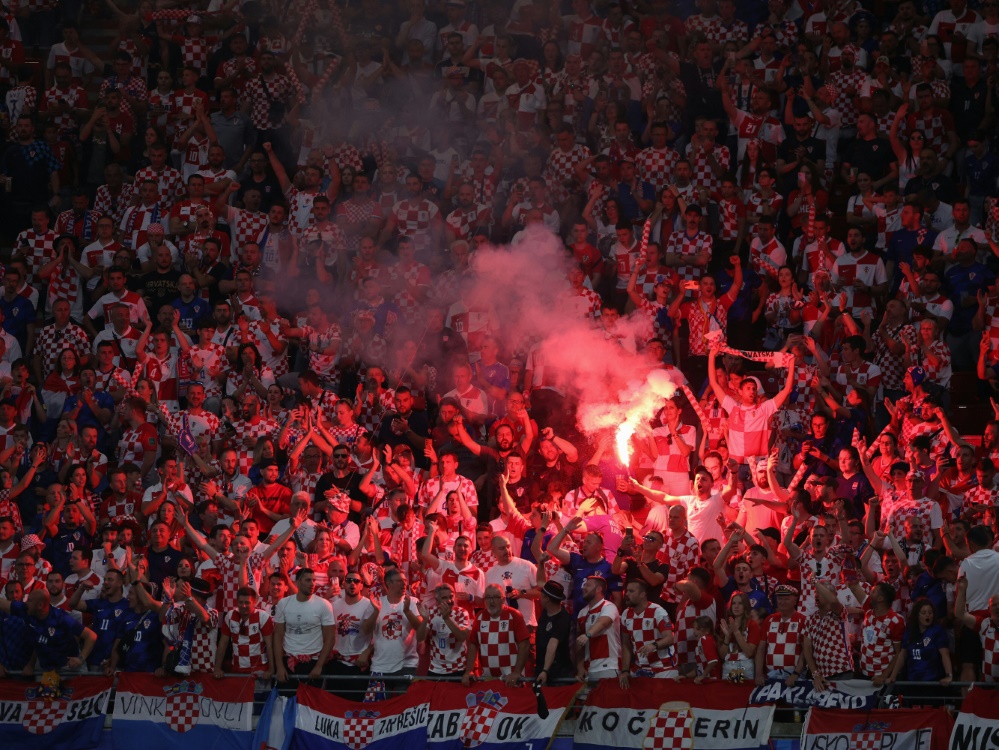 Die kroatischen Fans sorgten in Leipzig für Stimmung (Foto: AFP/SID/RONNY HARTMANN)