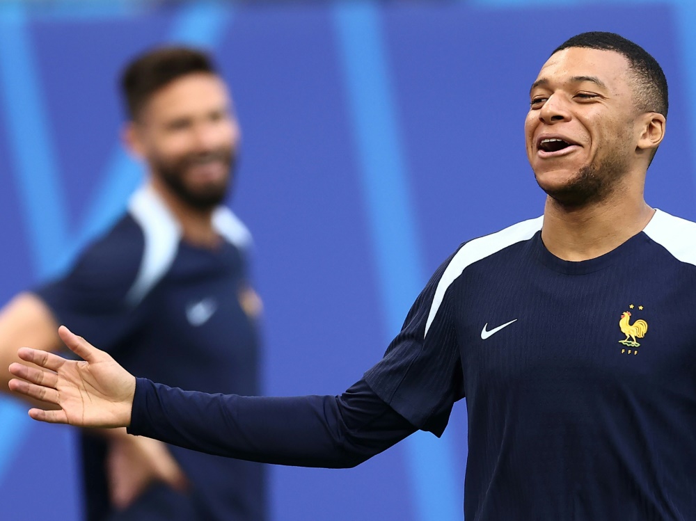 Kylian Mbappe im Training am Donnerstag (Foto: AFP/SID/FRANCK FIFE)