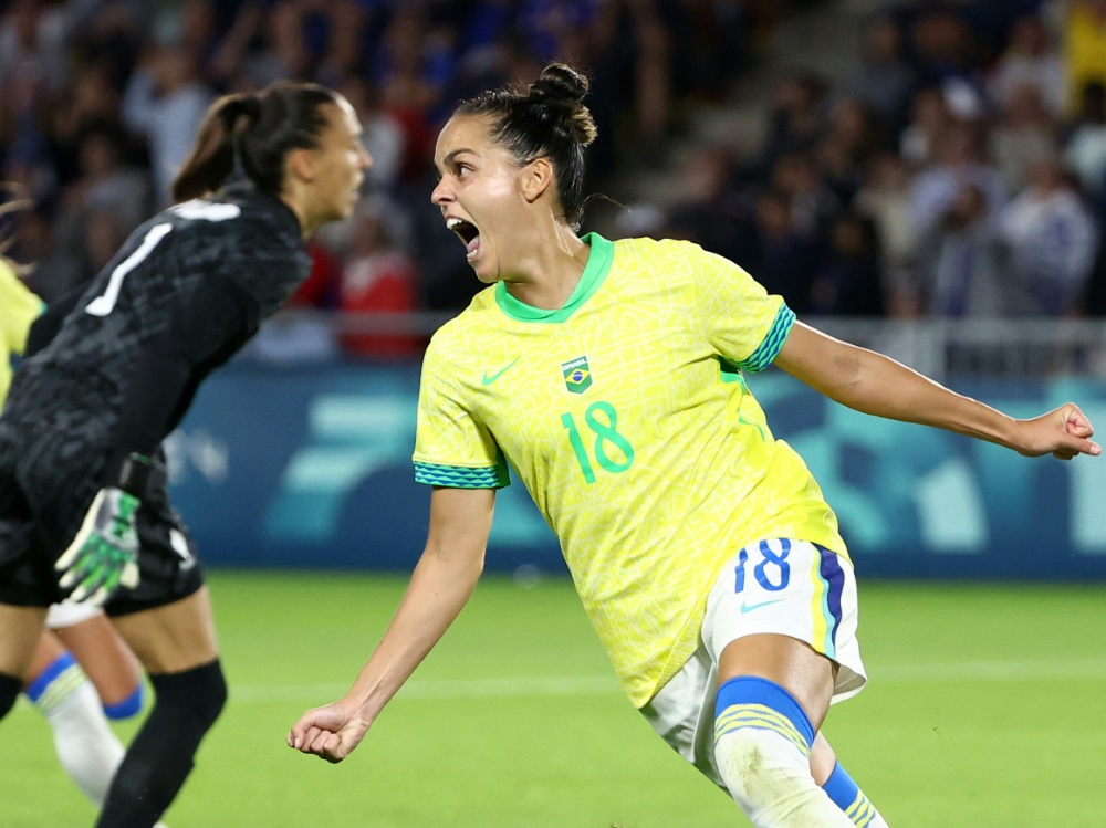 Gabi Portilho bejubelt ihren Treffer (Foto: AFP/SID/ROMAIN PERROCHEAU)