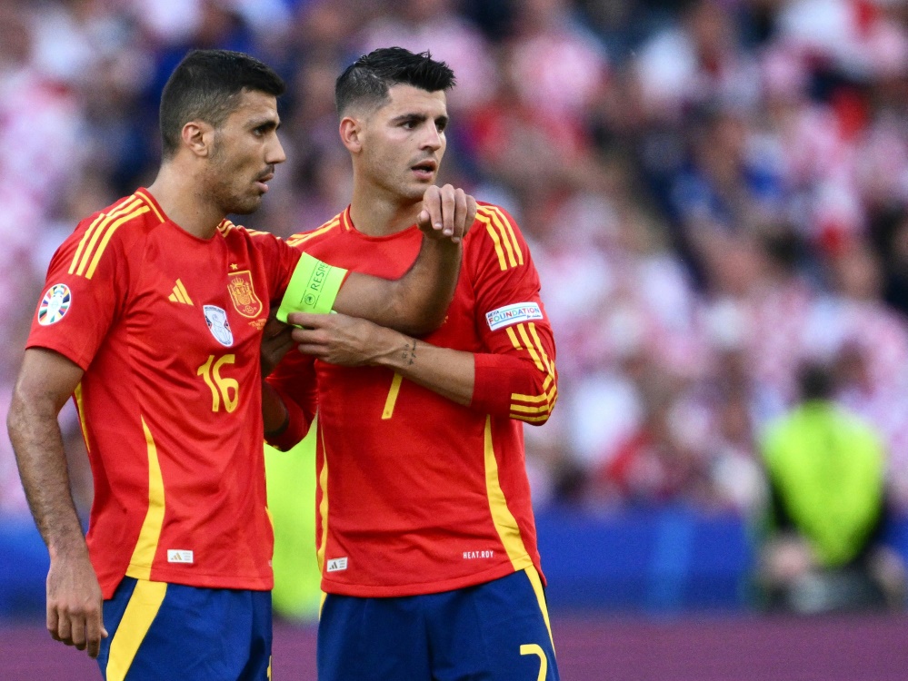 Gesperrt: Rodri (l.) und Morata (Foto: AFP/SID/CHRISTOPHE SIMON)