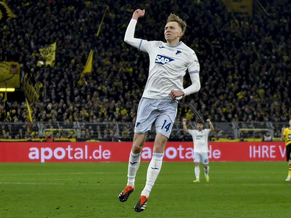 Maximilian Beier jubelt künftig für den BVB (Foto: IMAGO/pepphoto / Horst Mauelshagen/IMAGO/pepphoto / Horst Mauelshagen/SID/IMAGO/pepphoto / Horst Mauelshagen)