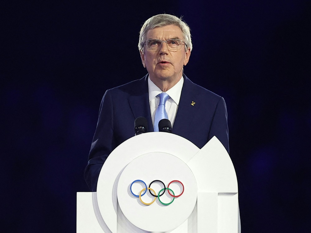 Thomas Bach bei der Schlussfeier der Olympischen Spiele (Foto: AFP/SID/FRANCK FIFE)