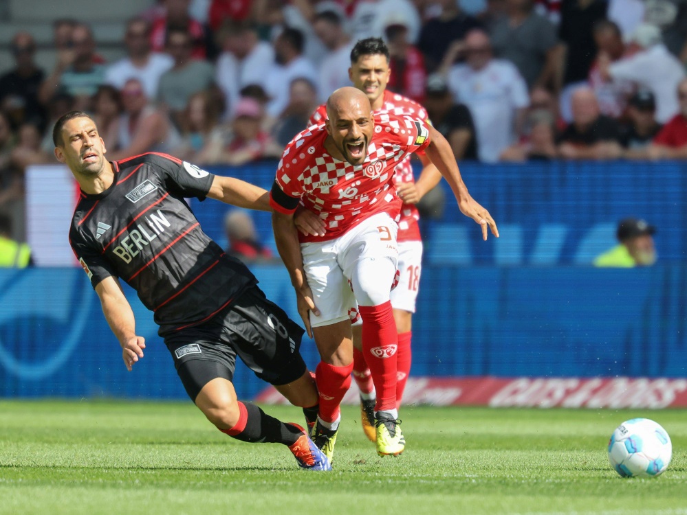 Intensive Partie: Mainz 05 gegen Union Berlin (Foto: IMAGO/Jürgen Kessler/IMAGO/Jürgen Kessler/SID/IMAGO/Jürgen Kessler)