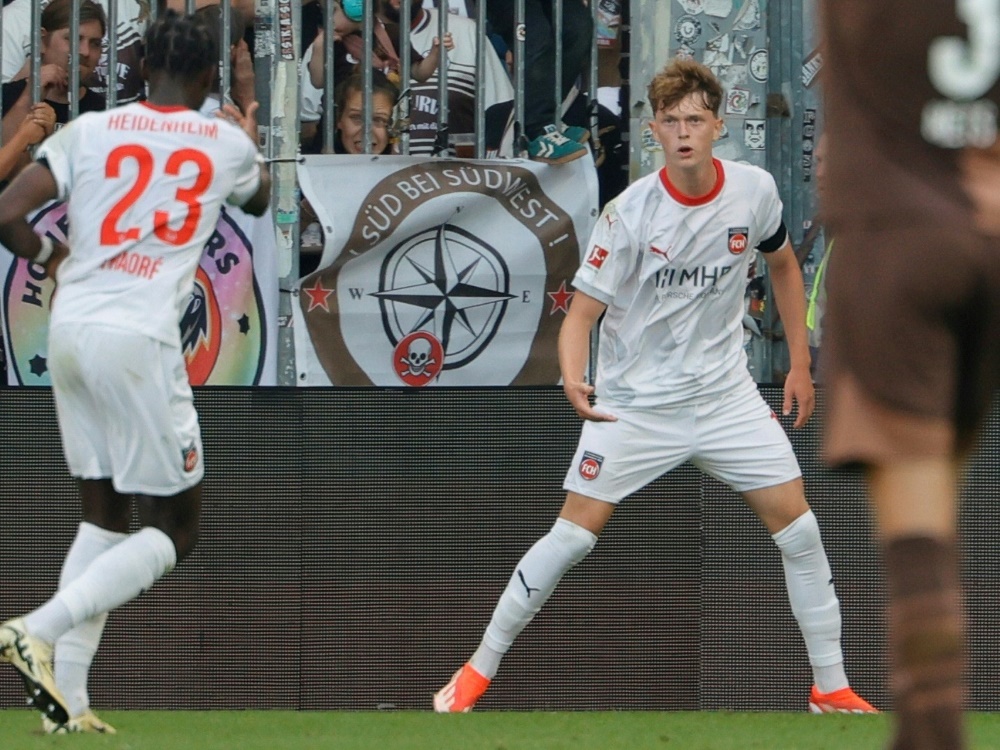 Paul Wanner jubelt über seinen ersten Bundesliga-Treffer (Foto: AFP/SID/AXEL HEIMKEN)