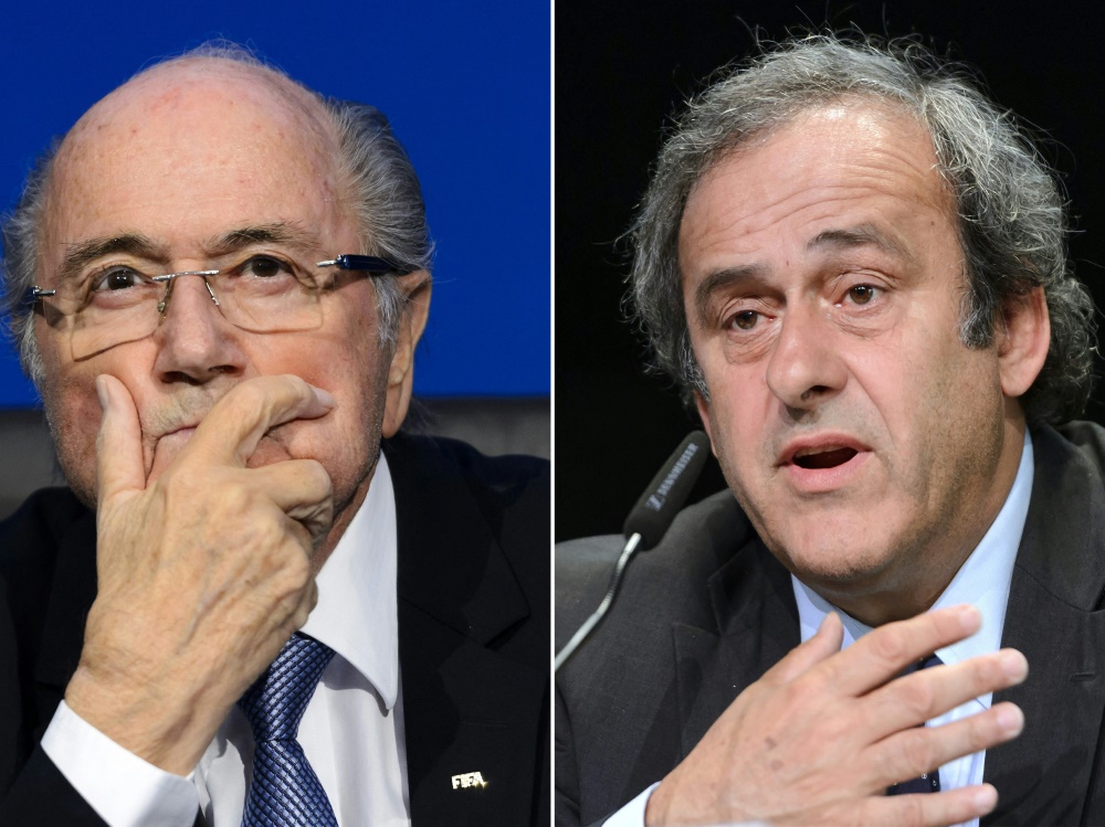 Wieder vor Gericht: Sepp Blatter (l.) und Michel Platini (Foto: AFP/SID/FABRICE COFFRINI)