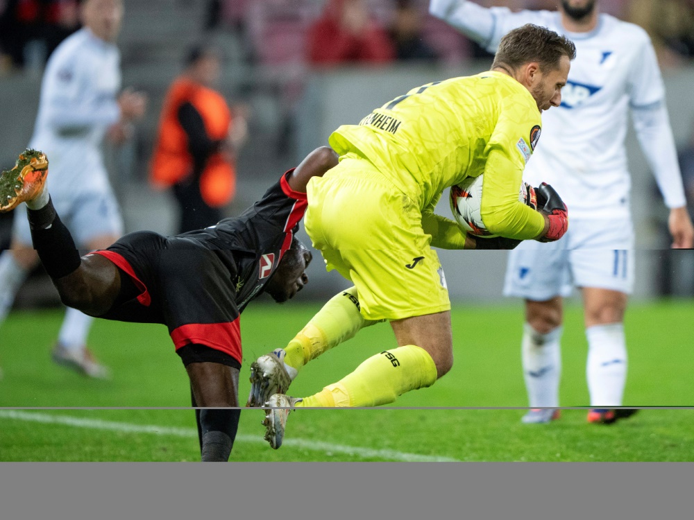 Baumann ließ die Angreifer der Dänen verzweifeln (Foto: IMAGO/Bo Amstrup/IMAGO/Bo Amstrup/SID/IMAGO/Bo Amstrup)