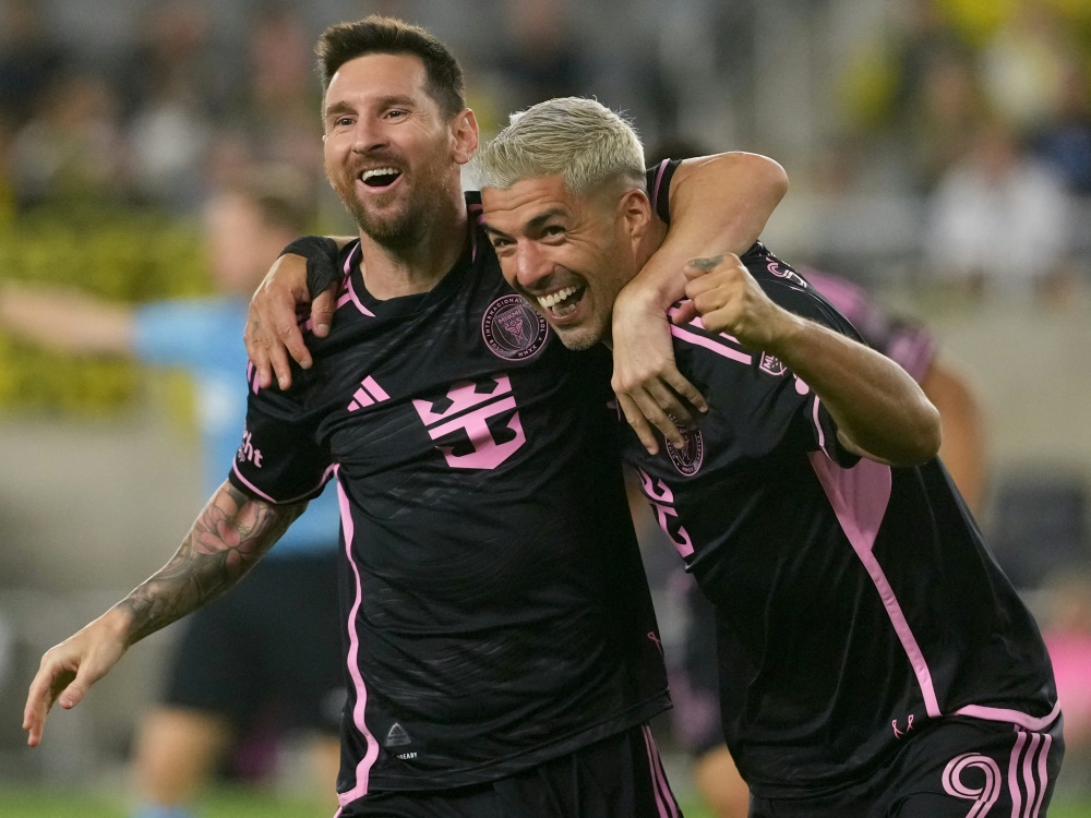 Messi (l.) und Suarez schießen Miami zum Sieg (Foto: AFP/GETTY IMAGES /SID/JASON MOWRY)